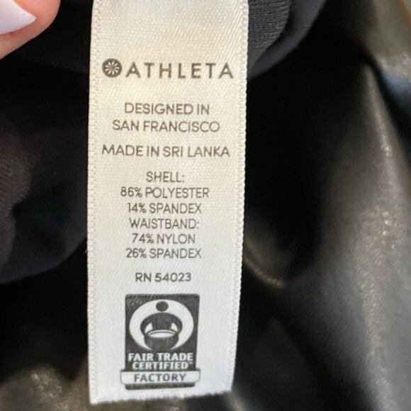 Athleta All Over Gleam Tight Legging Black Vegan Leather Women's Size Medium - Picture 13 of 14